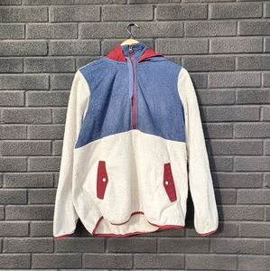 Vintage Marmot Half-zip Hooded Fleece Jacket with Kangaroo Pocket Size L…